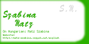 szabina matz business card